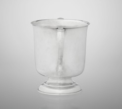 Two-eared vase, vase on a circular, stepped-profile foot and short stem, smooth, cylindrical, with