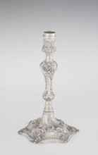 Single-candle candlestick by William Cafe fl. 1757–ca. 1802, silver, 1763/1764. Rococo George II
