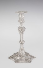 Single-candle candlestick, maker: William Cafe fl. 1757–ca. 1802, rococo style, 1763/1764, England