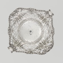 Openwork basket by Comyns & Sons London; goldsmiths' firm, fl. 1859–1953. Openwork basket on a