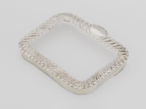 Dressing mirror frame; maker: Comyns & Sons London; goldsmiths; fl. 1859–1953; corporate slogans;