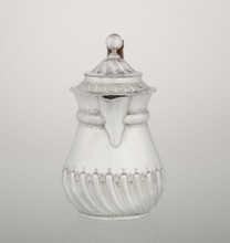 Coffee pot by John Septimus Beresford London goldsmith, active 1880–89. Pear-shaped jug, spirally