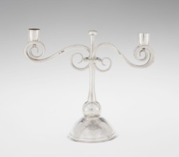 Two-candle candlestick. Maker: William Leuchars fl. 1876–1888; firm: Leuchars & Son London,