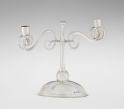 Two-candle candlestick by William Leuchars fl. 1876–1888 and Leuchars & Son London; goldsmith's