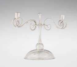Two-candle candlestick, attributed to William Leuchars fl. 1876–1888 and the firm Leuchars & Son