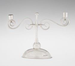 Two-candle candlestick. Maker: William Leuchars fl. 1876–1888; firm: Leuchars & Son London,