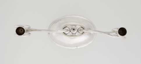 Two-candle candlestick by William Leuchars fl. 1876–1888 and Leuchars & Son goldsmiths, fl. c