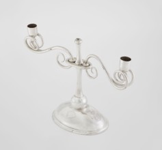 Two-candle candlestick. Maker: William Leuchars fl. 1876–1888; firm: Leuchars & Son London;
