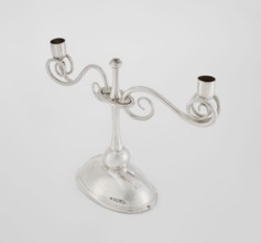 Two-candle candlestick by William Leuchars fl. 1876–1888 and Leuchars & Son London; goldsmith's