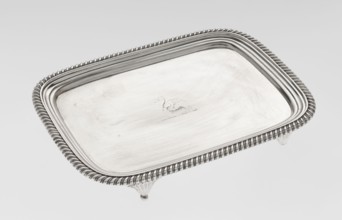 Tray on legs by William Bennet fl. 1796–1825, goldsmith. Tray on four legs in the form of stylised