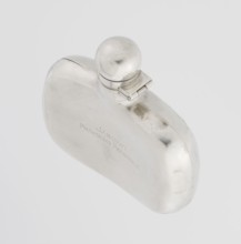 Hip flask by James Dixon & Sons Sheffield; goldsmiths; active from 1806. Silver hip flask, smooth,
