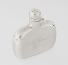 Hip flask by James Dixon & Sons Sheffield; goldsmiths, fl. 1806–, silver hip flask, smooth cuboid