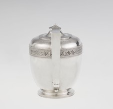 Teapot by John Emes fl. 1796–1808, 1806–1807, London, England. Ovoid teapot on a circular base with