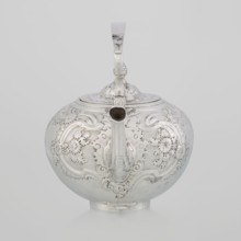 Buliera kettle for boiling water, maker: Gignac, Benjamin fl. 1745–1774, role: goldsmith; rocaille