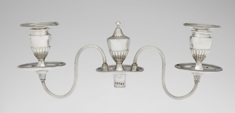 Two-candle candelabrum by Charles Hougham fl. 1769–1793, goldsmith; classicism/George III/Georgian