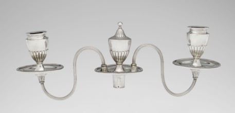 Two-candle candelabrum, Hougham, Charles fl. 1769–1793 goldsmith, classicism, George III / Georgian