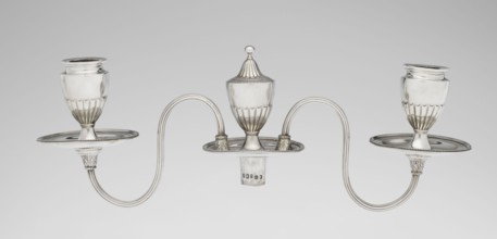 Two-candle candelabrum. Maker: Charles Hougham fl. 1769–1793. Style: Classicism, George III /