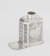 Tea caddy by Nash, Bowles fl. 1720–ca. 1725, goldsmith; rococo style. Cuboid tea caddy with a