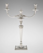 Classicist Two-Armed Candelabra, Schofield, John fl. 1776–1796 goldsmith, classicism style,