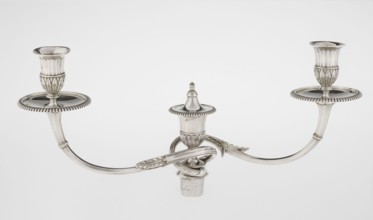 Classicist Two-Armed Candelabra, Schofield, John fl. 1776–1796 goldsmith; classicism,