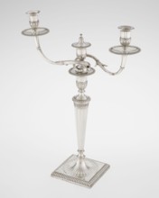 Classicist Two-Armed Candelabra, Schofield, John fl. 1776–1796 goldsmith, classicism style,