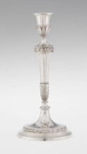 Single-candle candlestick, John Schofield fl. 1776–1796, goldsmith. Classicism/Georgian/George III