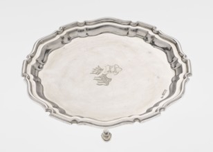 Tray on legs, goldsmith/silversmith/ dealer: Mappin & Webb Ltd maker, scrap - purchase, coats of