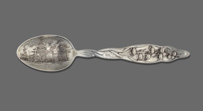 Souvenir spoon, Whiting Manufacturing Co fl. 1866–1926. Souvenir spoon with egg-shaped scoop