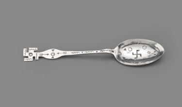 Souvenir spoon, subject: Paderewski, Ignacy Jan 1860–1941 inscription or association. Souvenir