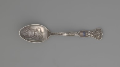 Souvenir spoon, Gorham Mfg. Co. goldsmith's manufactory; fl. 1865-. Souvenir spoon with an ovoid