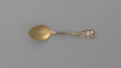 Souvenir spoon, Shepard Mfg. Co. fl. 1893–1923. Silver souvenir spoon, ovoid scoop with engraved