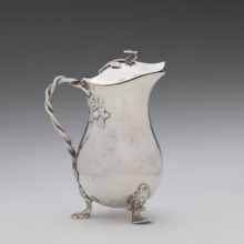 Jug, Holke, Marcin fl. ca. 1765–ca. 1792 goldsmith, tableware jug decorated with flowers, before