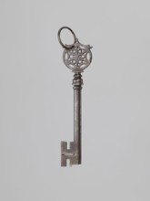 Key, locksmithing, rosette ornament. A key of the so-called Venetian type with a smooth tubular