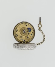 Pocket watch with key by Eardley Norton born 1728, died 1792; fl. 1770–1792. Two silver cases: