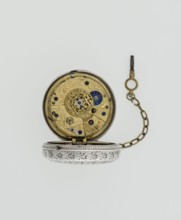 Pocket watch with key. Maker: Eardley Norton born 1728, died 1792, watchmaker; casemaker: APD