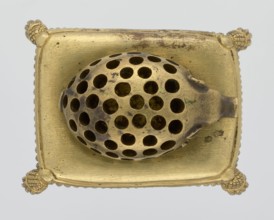 Toothpick holder, purchase provenance noted, hedgehogs, animals, tassels; bronze toothpick holder