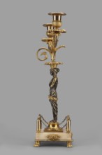 Two-candle candelabra depicting Egyptian women, early 19th century, France, unknown locality;