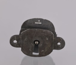 Lock register. The register on the bottom plate is in the form of an irregular oval, with two