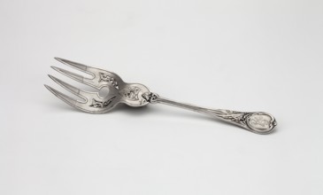 Fish platter fork by Grachev Brothers St. Petersburg; silversmith's factory; active 1866–1918.