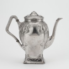 Art Nouveau coffee pot, Köberlin, Gebrüder Döbeln; goldsmith's manufactory; founded 1828 maker; Art