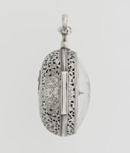 Pocket watch, maker: Carl Willougby; repossession provenance; openwork case; acanthus scrolls, fish