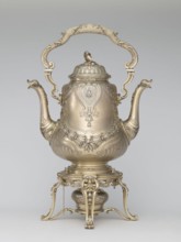 Kettle with warmer, by André Aucoc, goldsmith; tableware kettle, 1887–1911; France, Paris; vessel;