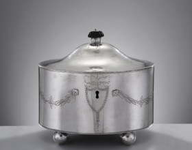 Classicist sugar bowl by Christian Jacob Haase fl. 1797–1810, Late Classicist style. Oval sugar