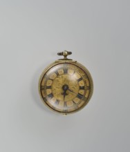 Pocket watch by Jacques Marcet fl. ca. 1725–ca. 1750, gilded silver, almost spherical, double case;