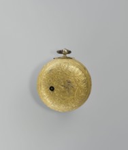 Pocket watch by Jacques Marcet fl. ca. 1725–ca. 1750. Gilded silver, almost spherical, double-case