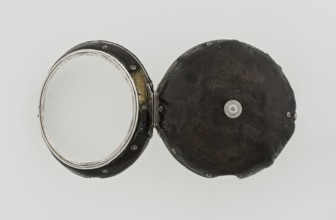 Pocket watch by John Bushman 1692–1720. Silver pocket watch in three cases: outer case covered with