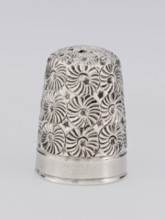 Thimble by James Fenton Birmingham goldsmiths' firm, fl. 1852–1954. Conical silver thimble with a