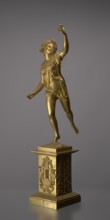 Candlestick, lyre and swans iconography, 19th century, Paris, France, lighting, height 54 cm, A