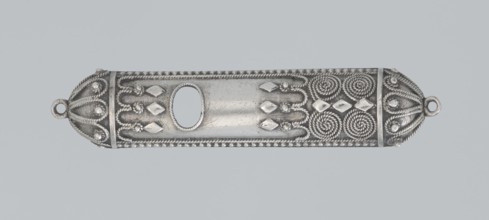 Mezuzah, 19th century, Israel; Judaica; height 0.6 cm, width 6.6 cm, depth 1.3 cm, weight 9 g., A