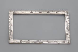Ruler with scale. Rectangular frame with scale made of silver-plated brass, 18th century, Western
